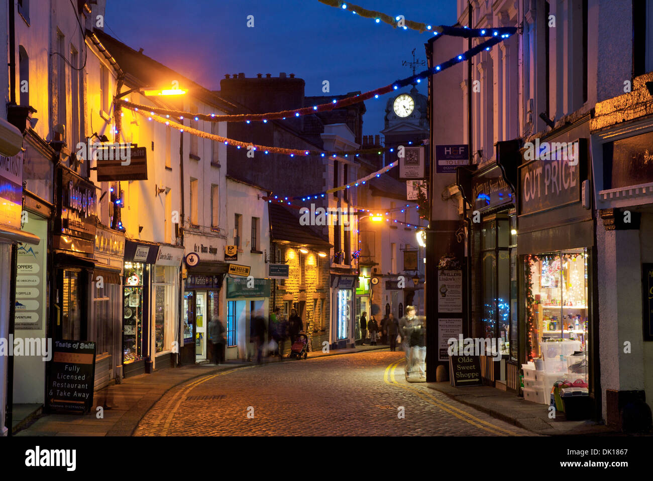 Ulverston at dusk, Cumbria, England UK Stock Photo - Alamy