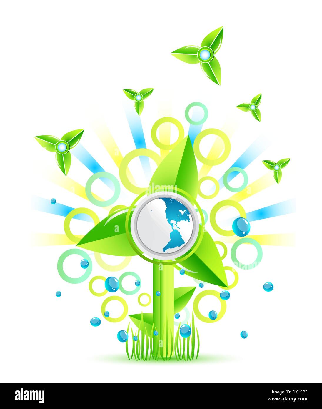 Conceptual abstract nature eco windmill design Stock Vector