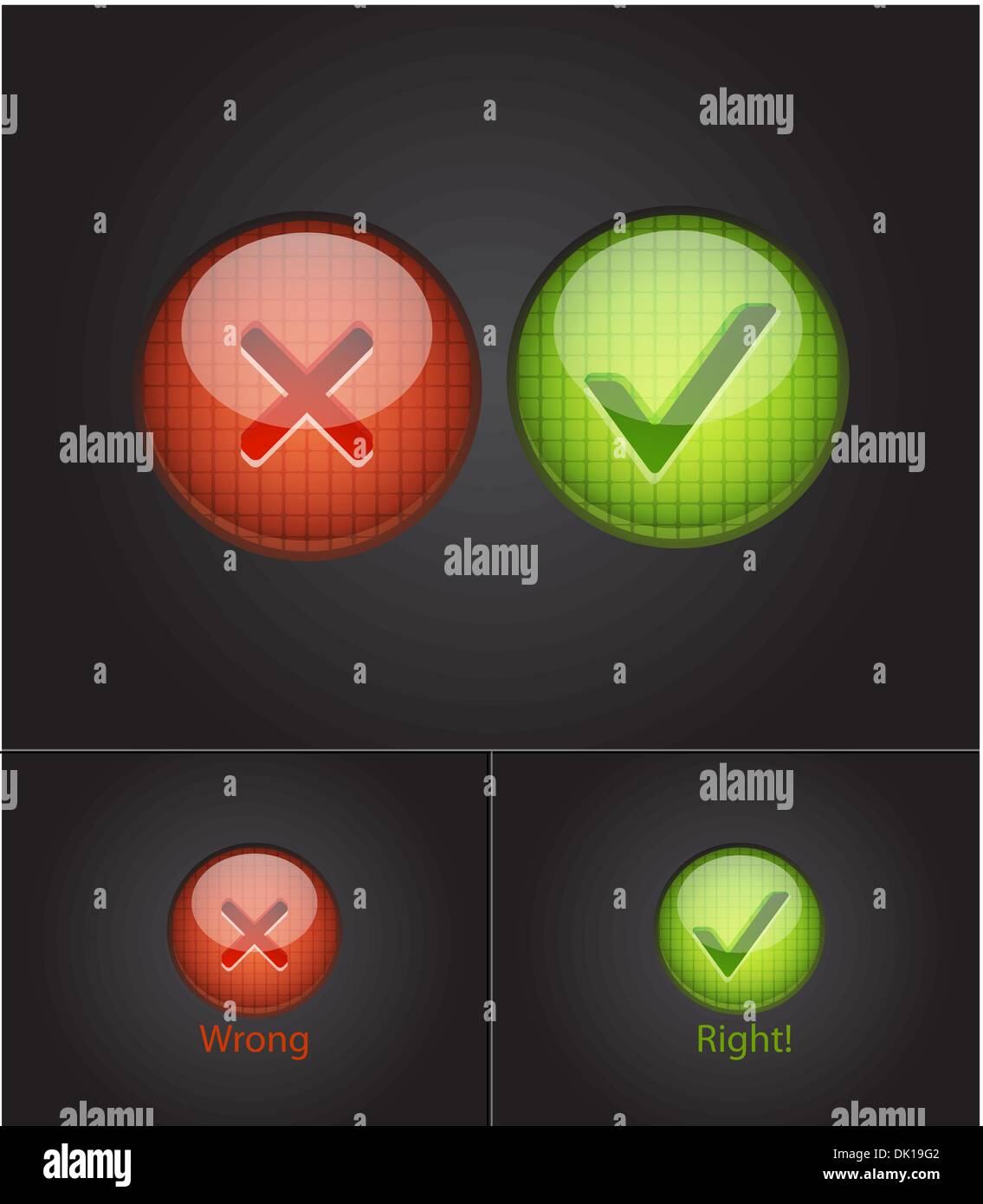 Vector positive and negative symbols on black Stock Vector Image & Art ...