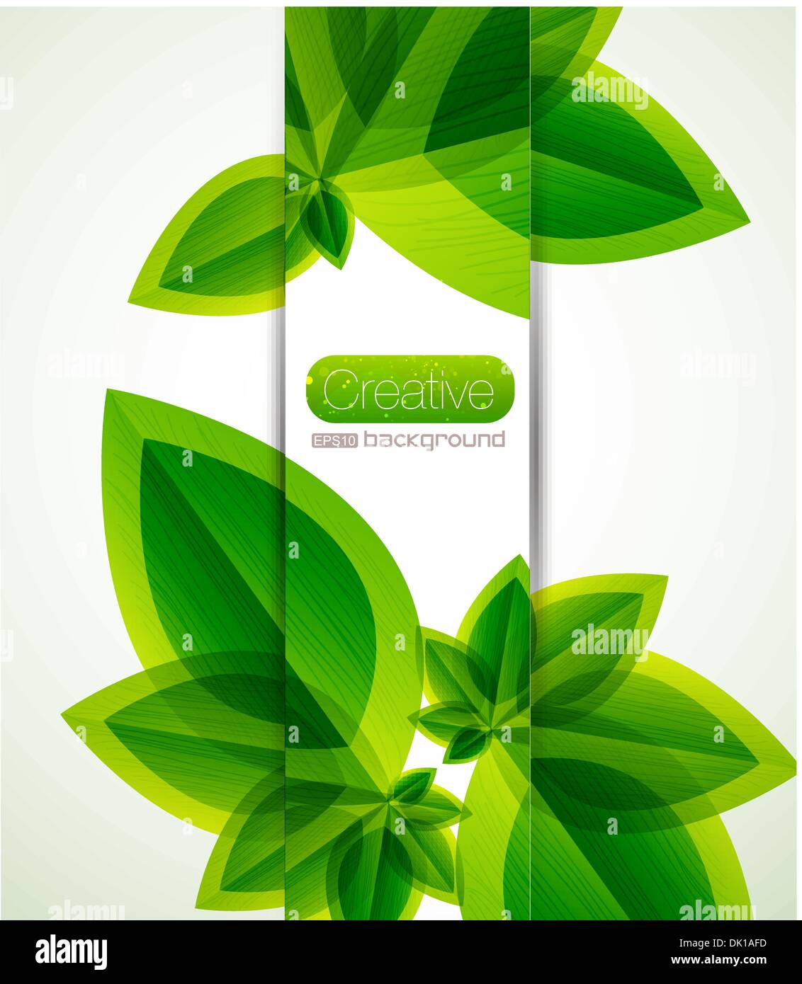 Vector natural abstract background with green leaves Stock Vector Image ...