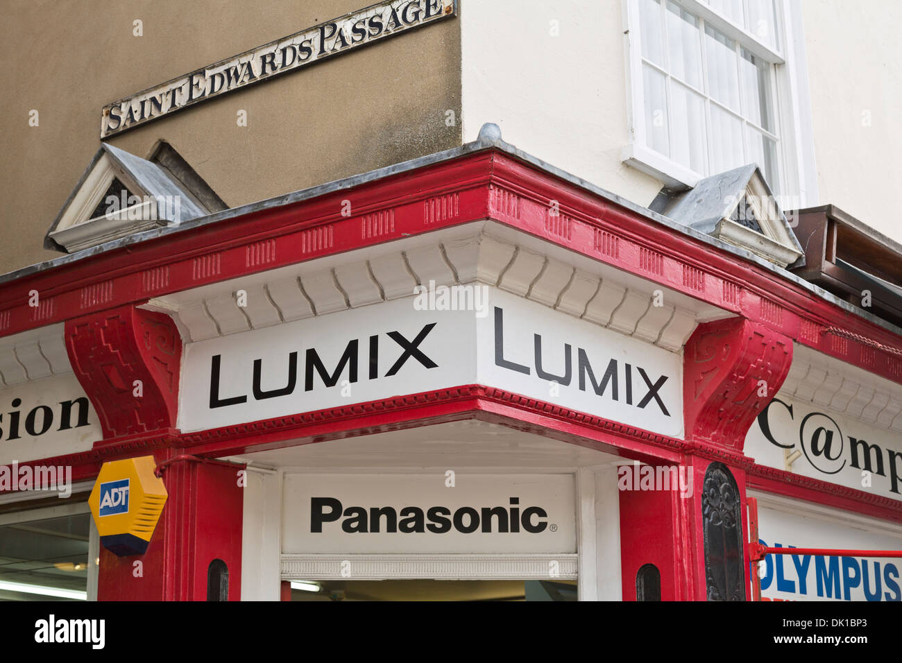 Panasonic Lumix sign on shop in Cambridge, England Stock Photo