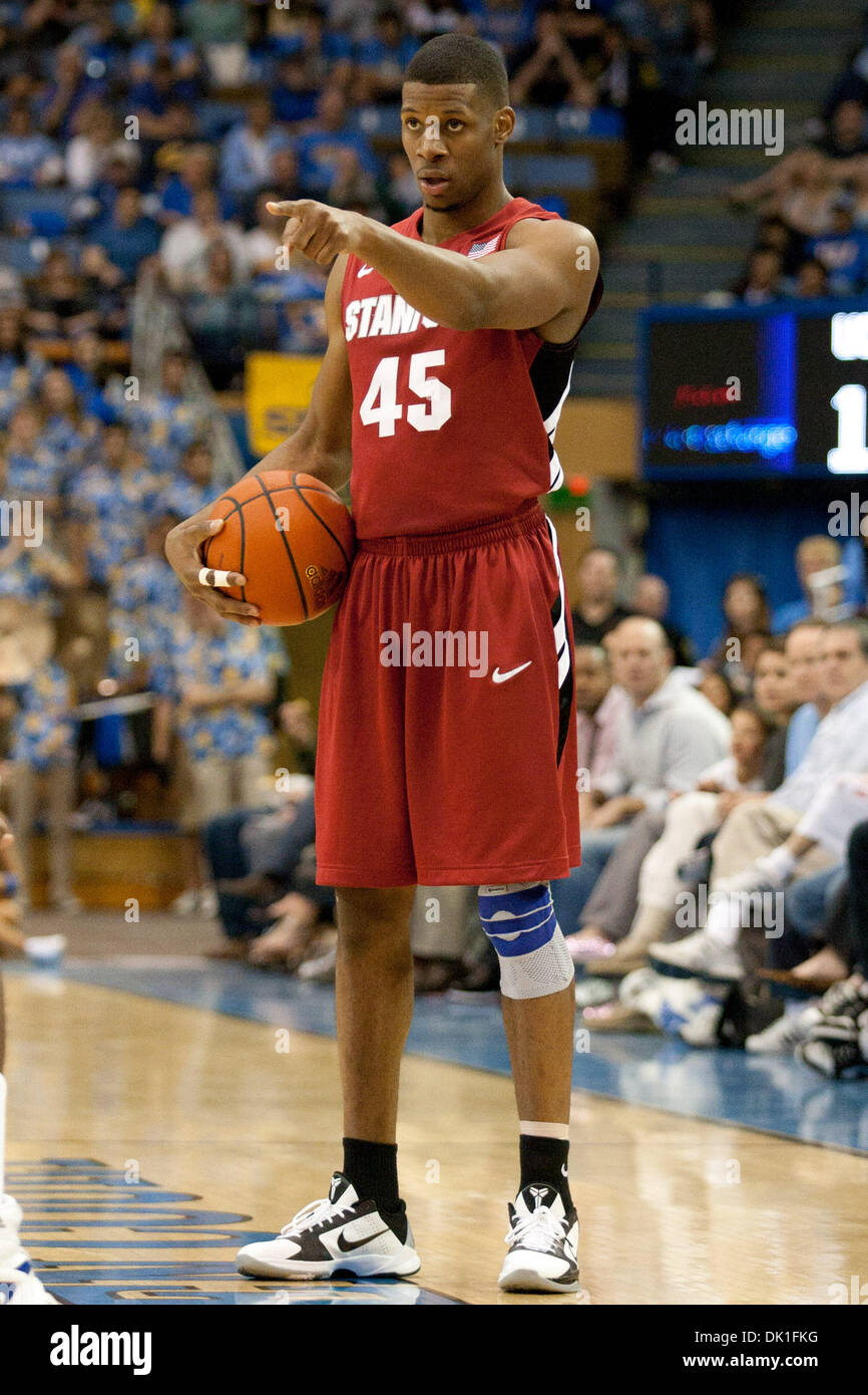 Jan. 22, 2011 - Westwood, California, U.S - Stanford Cardinal guard Jeremy Green #45 during the NCAA basketball game between the Stanford Cardnials and the UCLA Bruins at Pauley Pavilion. The Bruins went on to defeat Stanford with a final score of 57-68. (Credit Image: © Brandon Parry/Southcreek Global/ZUMAPRESS.com) Stock Photo