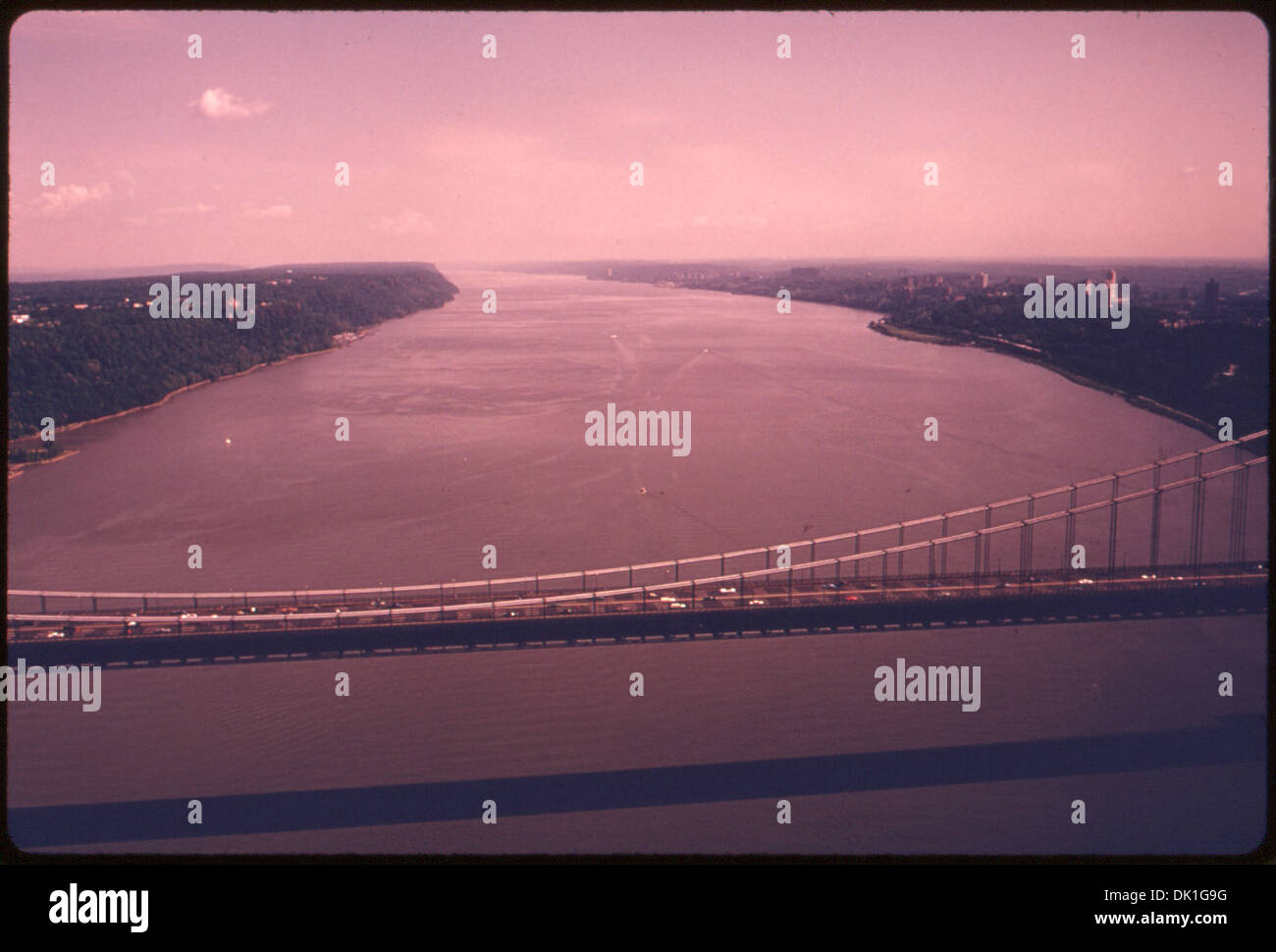 THE WASHINGTON BRIDGE OVER THE HUDSON RIVER CONNECTING NEW YORK
