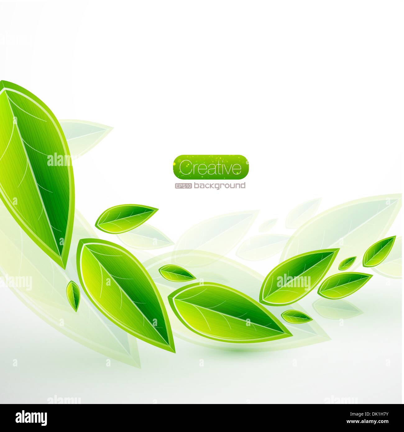 Vector natural abstract background with green leaves Stock Vector Image ...
