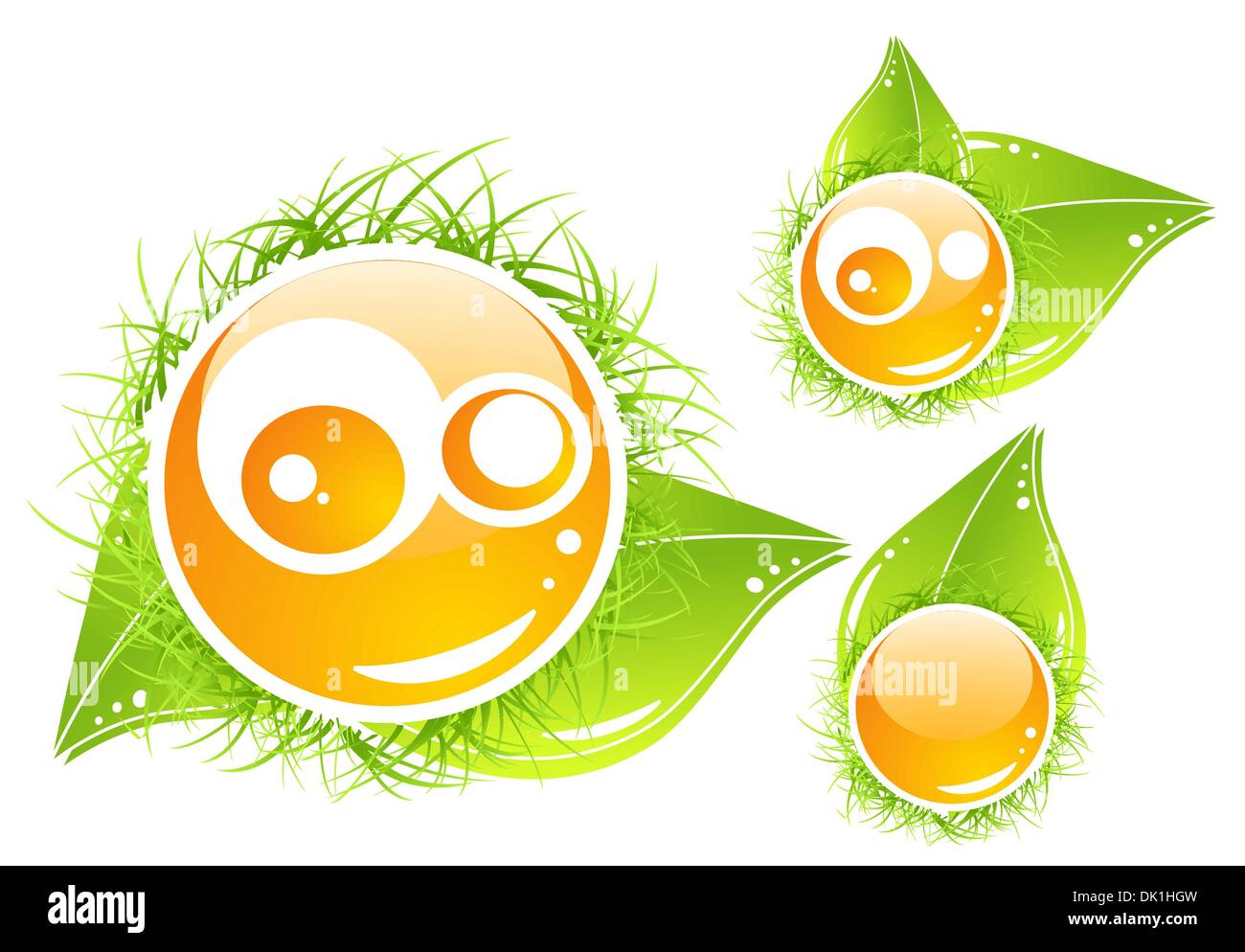 Collection of emoticons for green theme Stock Vector Image & Art - Alamy