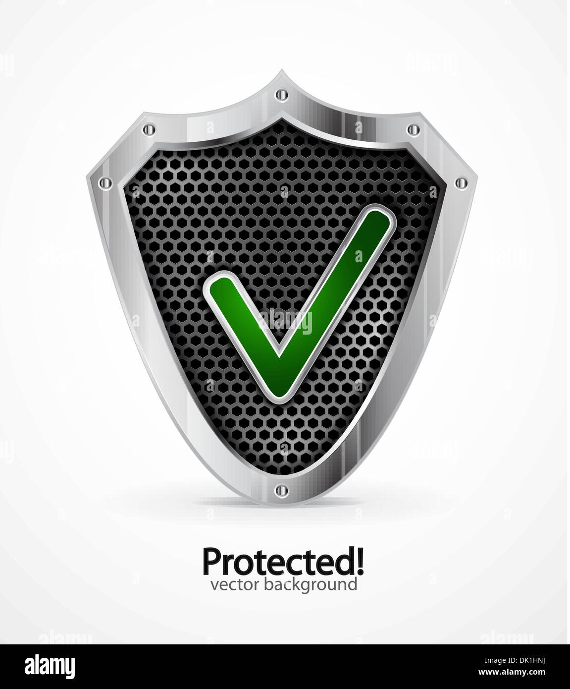 Vector steel shield with check mark Stock Vector Image & Art - Alamy