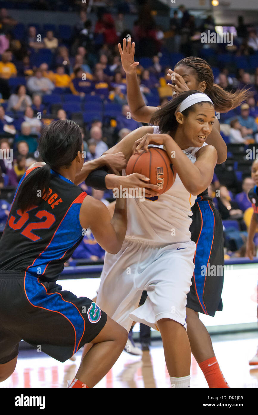 Jan. 23, 2011 - Baton Rouge, Louisiana, United States of America - LSU Lady Tiger forward Taylor Turnbow (35) fights for possession with Florida Gator forward Jennifer Gorge (32) during the second half. LSU defeated Florida 72-58. (Credit Image: © Joseph Bellamy/Southcreek Global/ZUMAPRESS.com) Stock Photo