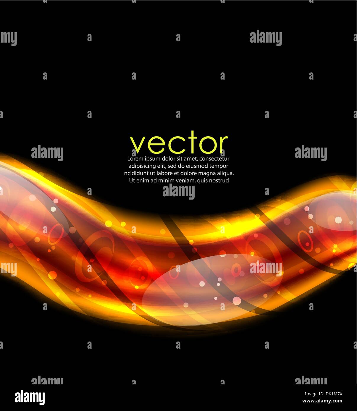 vector abstract glossy orange wave on black Stock Vector Image & Art ...