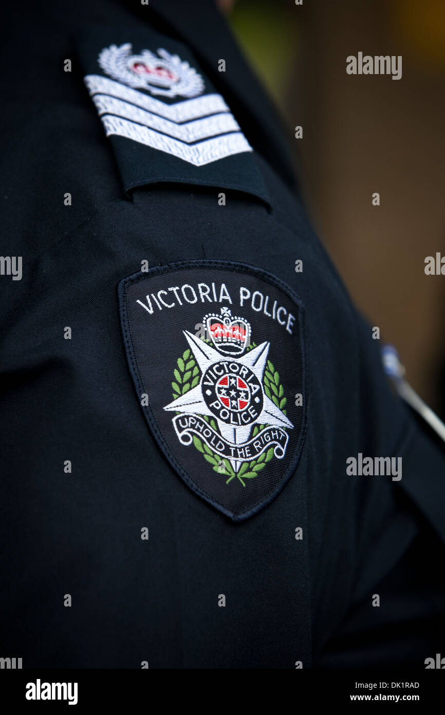 Victoria Police uniform, Melbourne. Stock Photo
