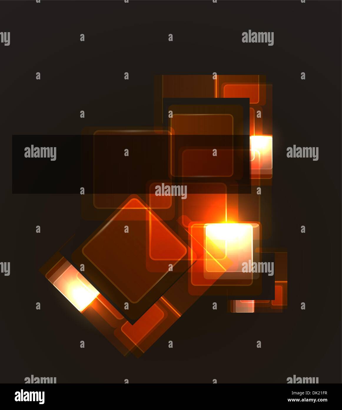Abstract glowing squares on black Stock Vector