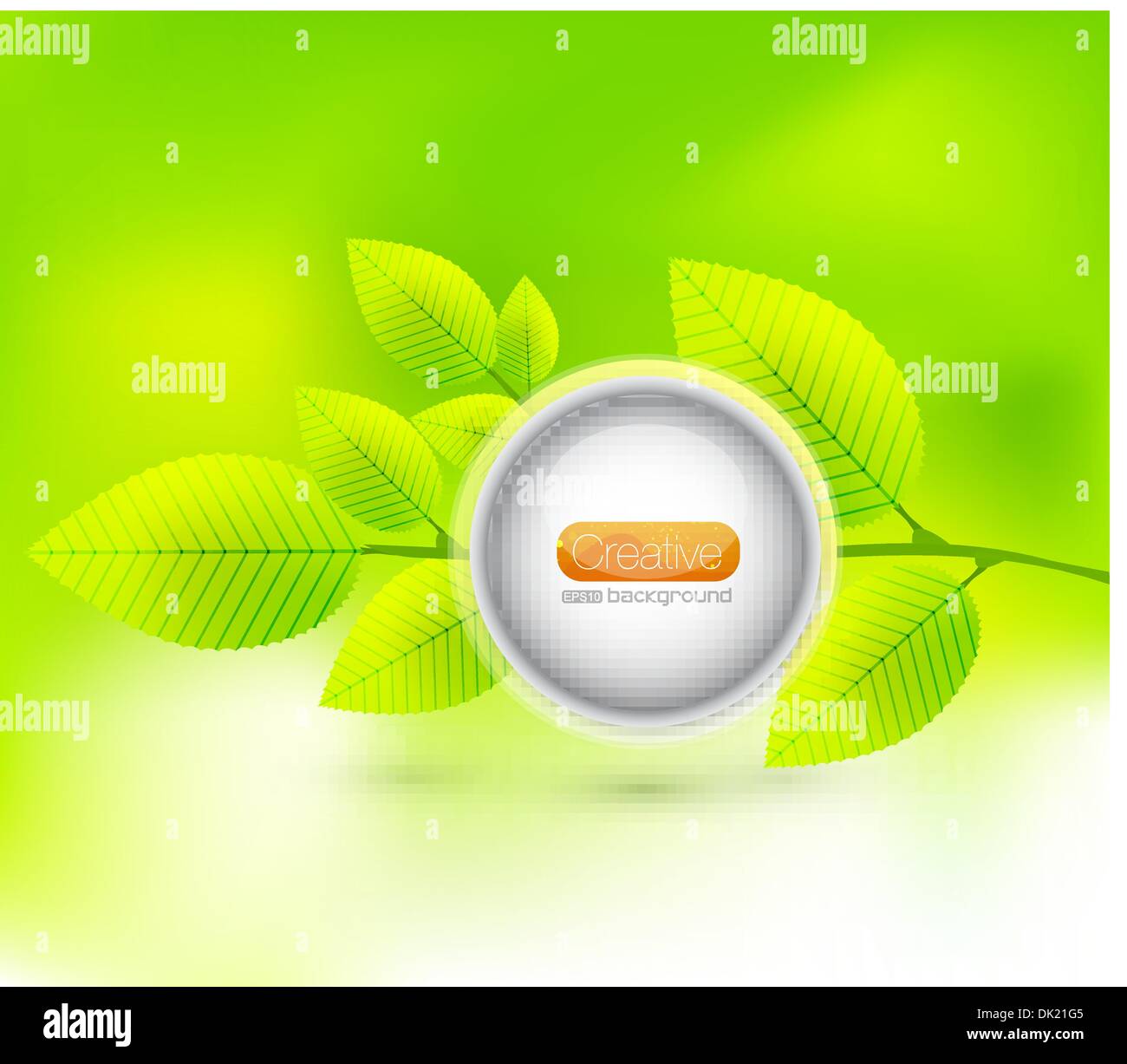 Vector abstract background with green leaves Stock Vector Image & Art ...