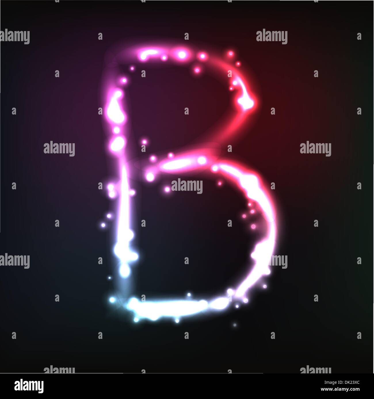 Vector alphabet. Neon letter Stock Vector