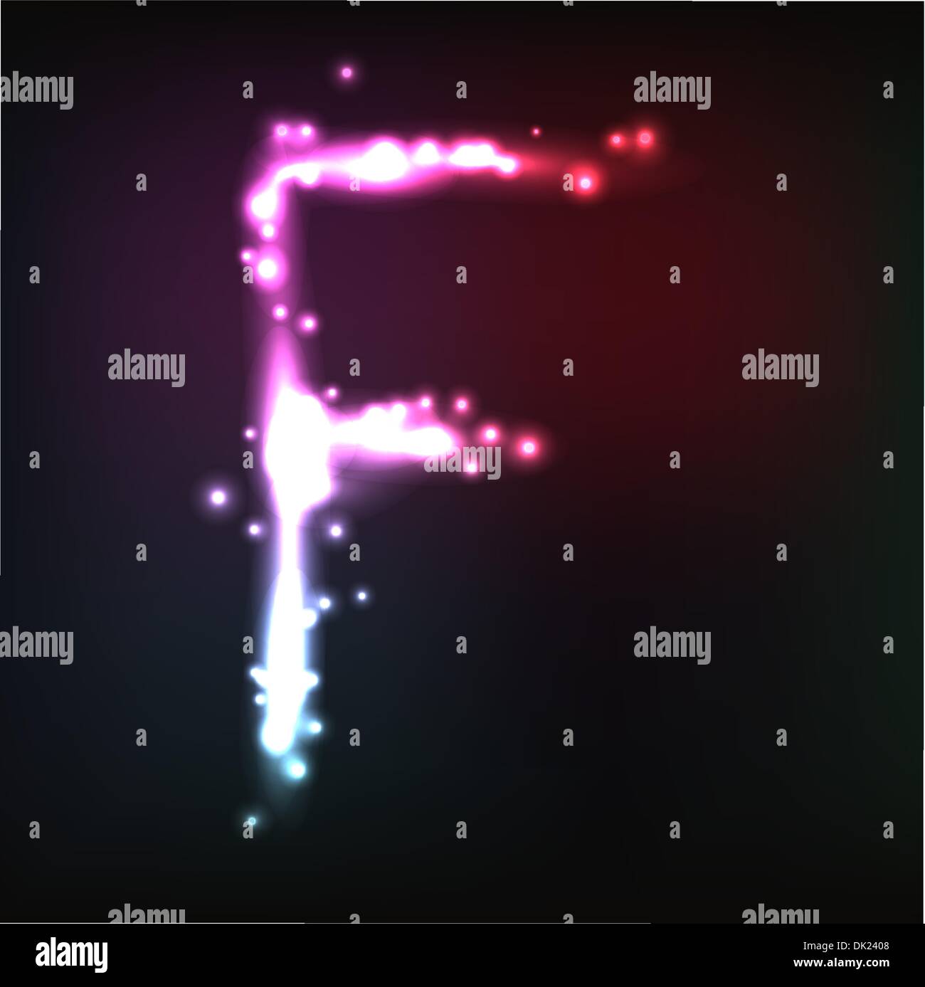 Vector alphabet. Neon letter Stock Vector