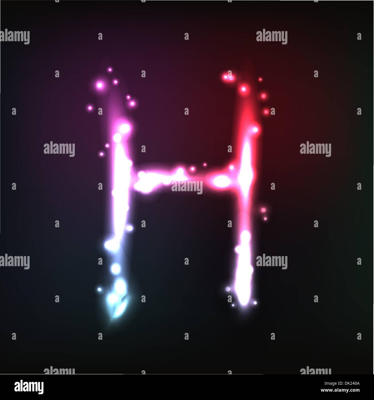 Vector alphabet. Neon letter Stock Vector