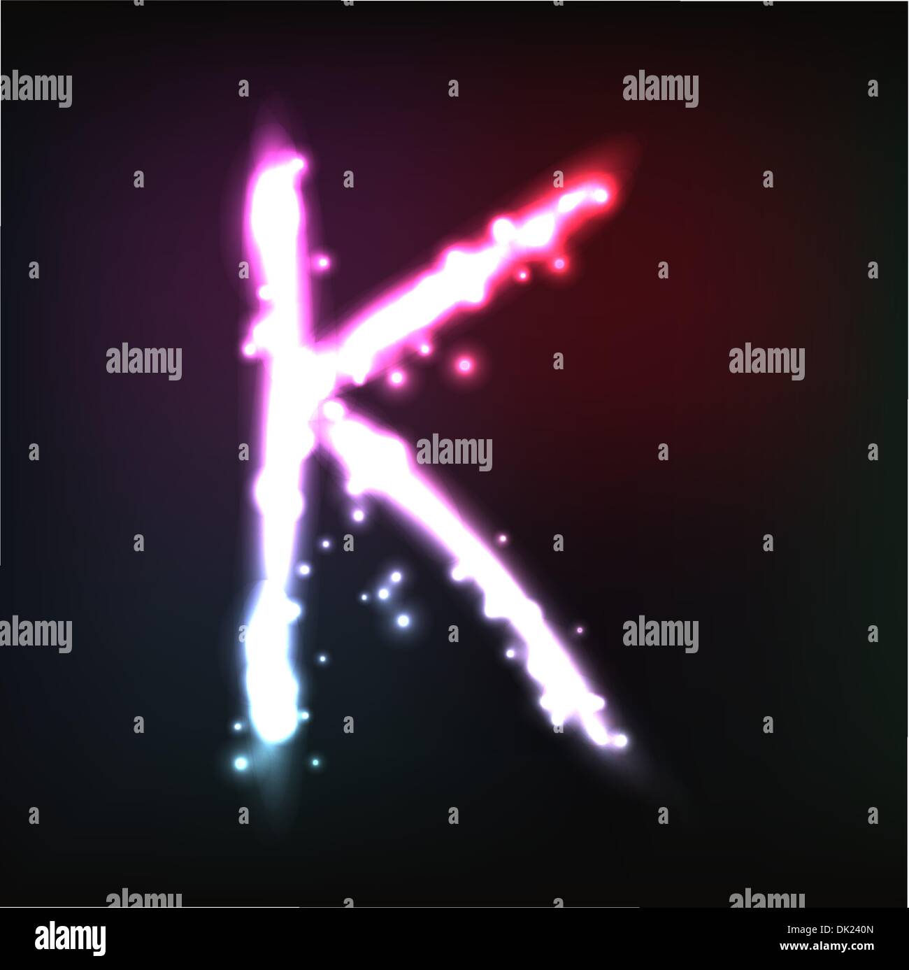 Vector alphabet. Neon letter Stock Vector