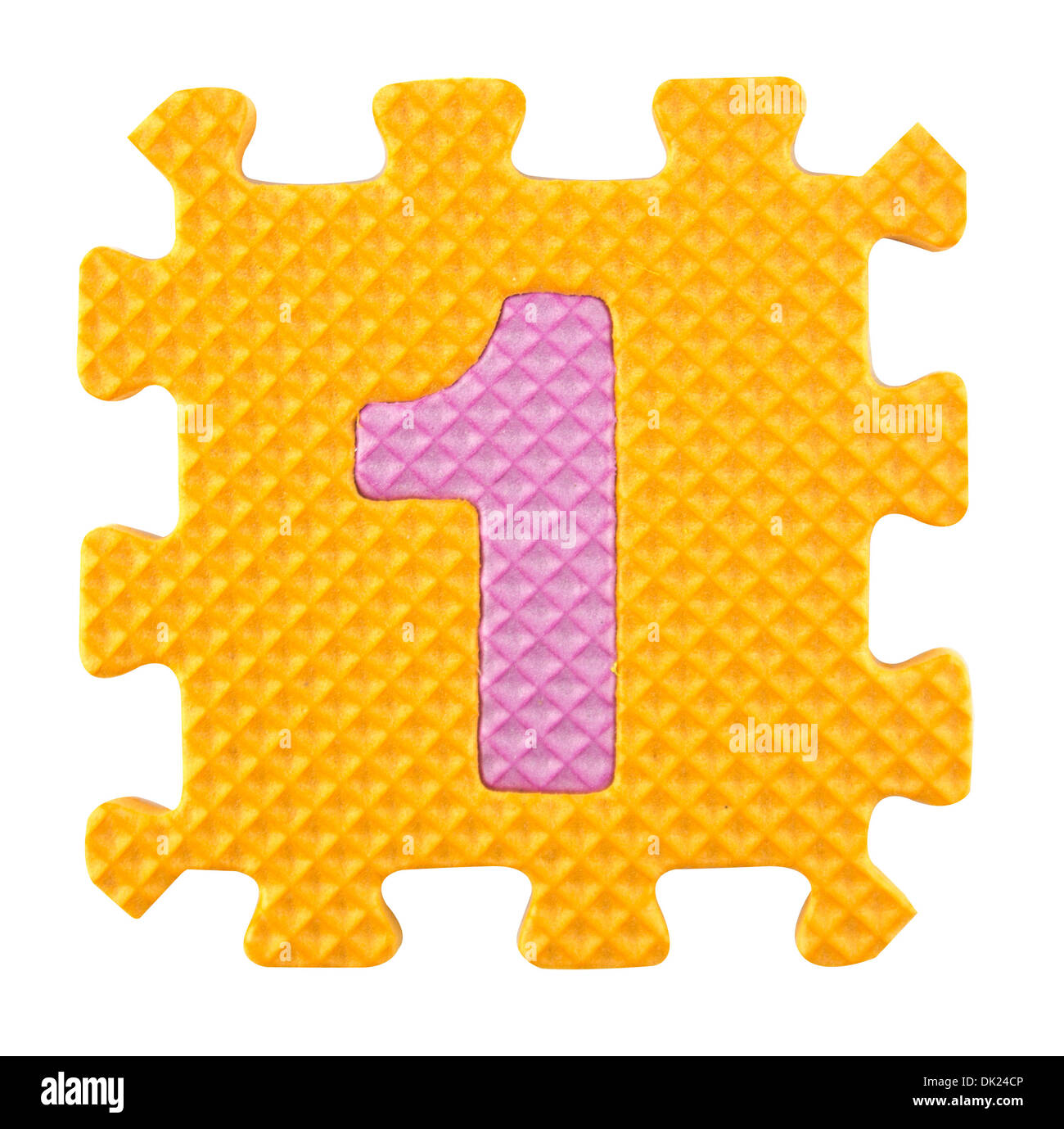 Number One, Alphabet puzzle isloated on white background , with clipping path. Stock Photo