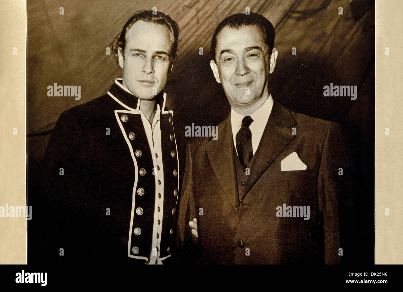 Brazil, Brasilia: Picture of the picture 'Juscelino Kubitschek with Marlon Brando' in the Memorial JK Stock Photo