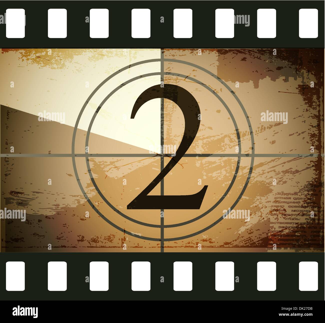 Grunge film countdown Stock Vector