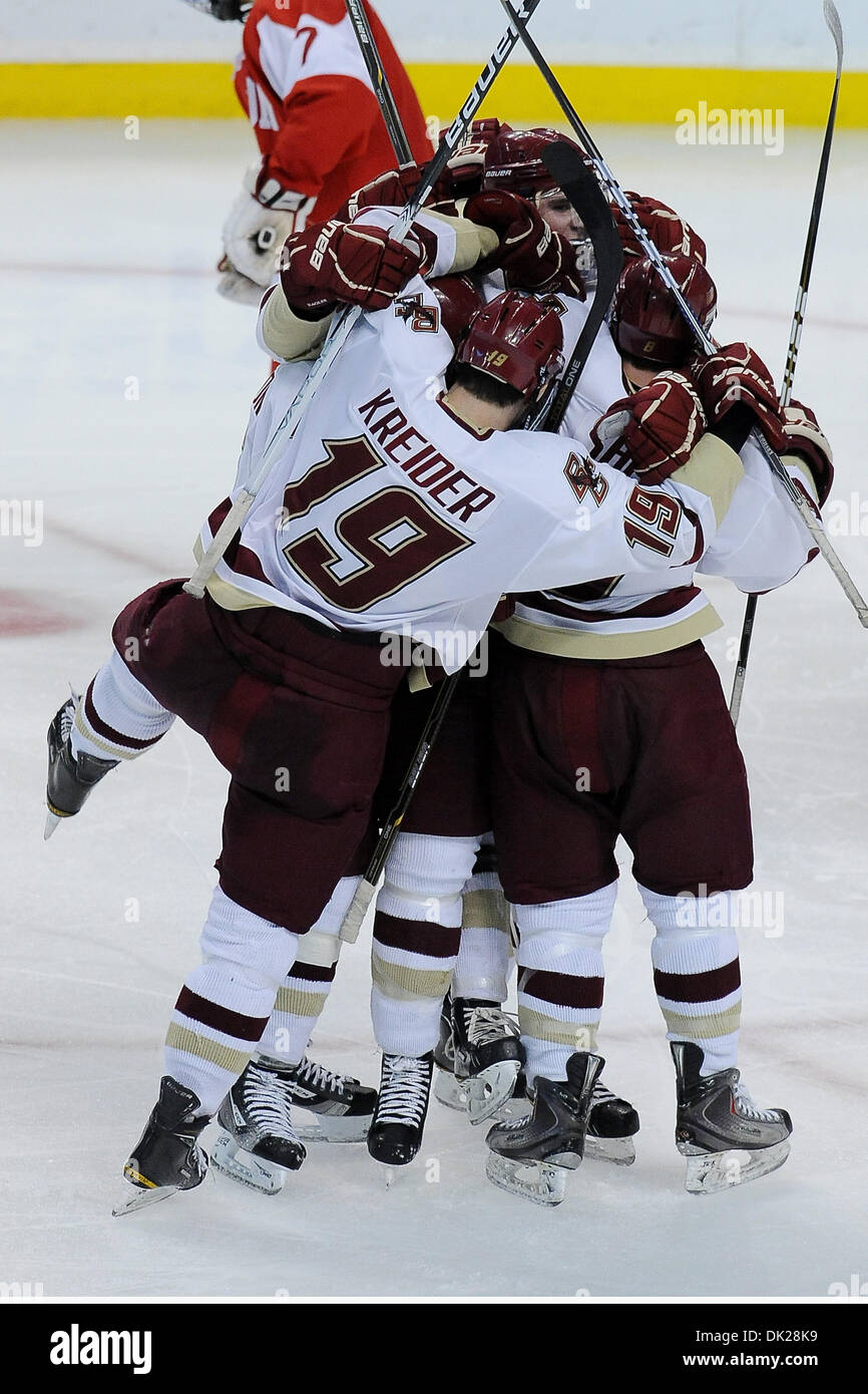 Boston College Forward Chris Kreider (#19) in game action between the Miami  (Ohio) Redhawks and the Boston College Eagles at Ford Field in Detroit,  Michigan. Boston College defeated Miami 7-1. (Credit Image: ©
