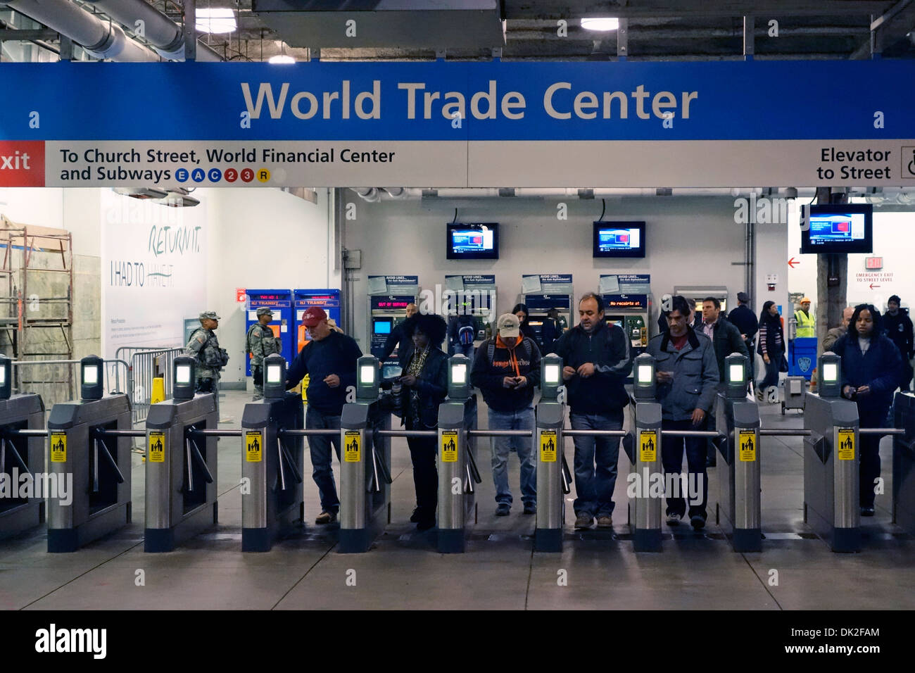 PATH train at World Trade Center Stock Photo Alamy