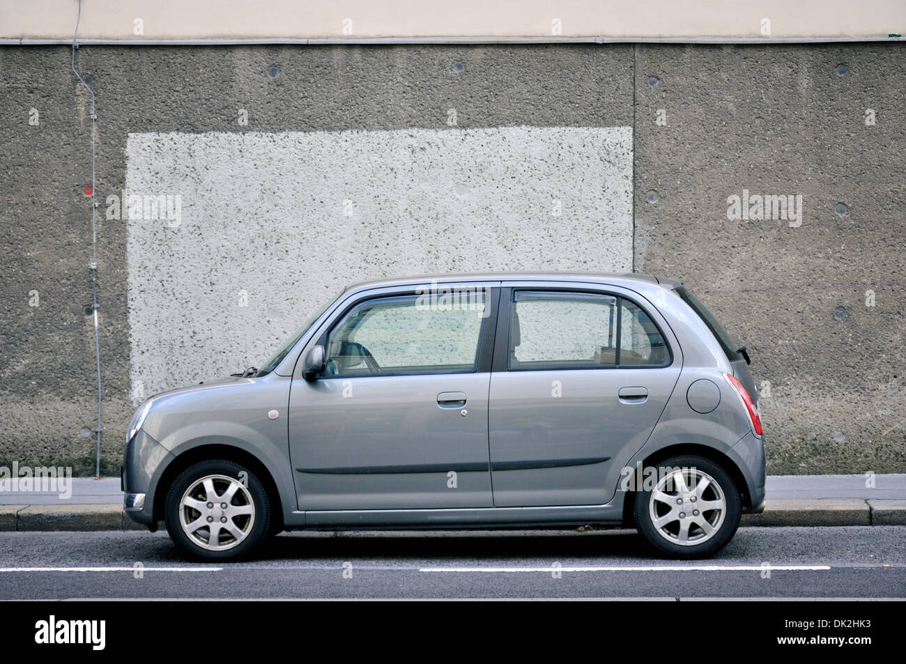 Car parked along street Vienna Austria Europe Stock Photo