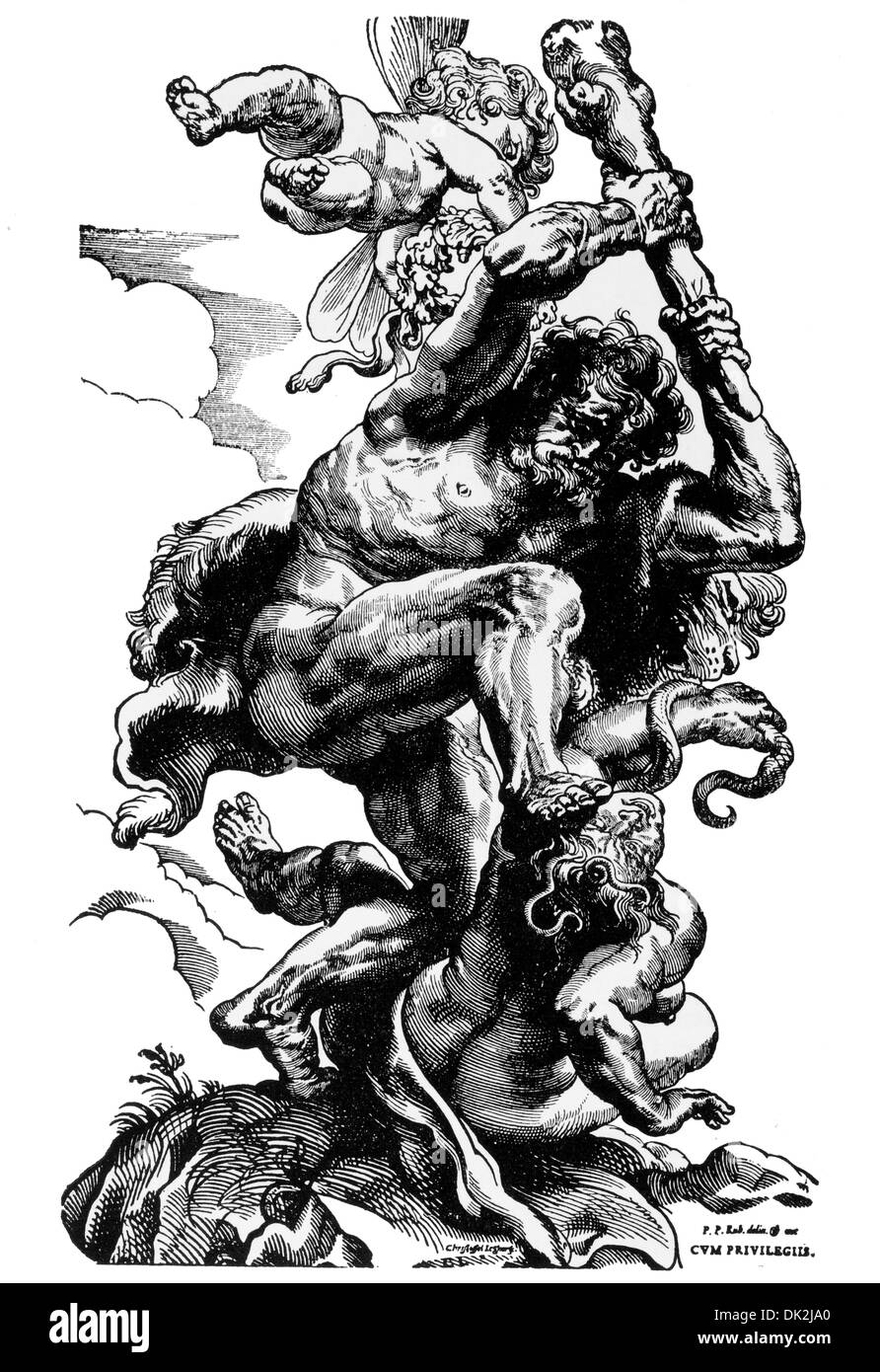Christopher de Jegher:  Hercules crushing Envy second quarter XVII century Stock Photo
