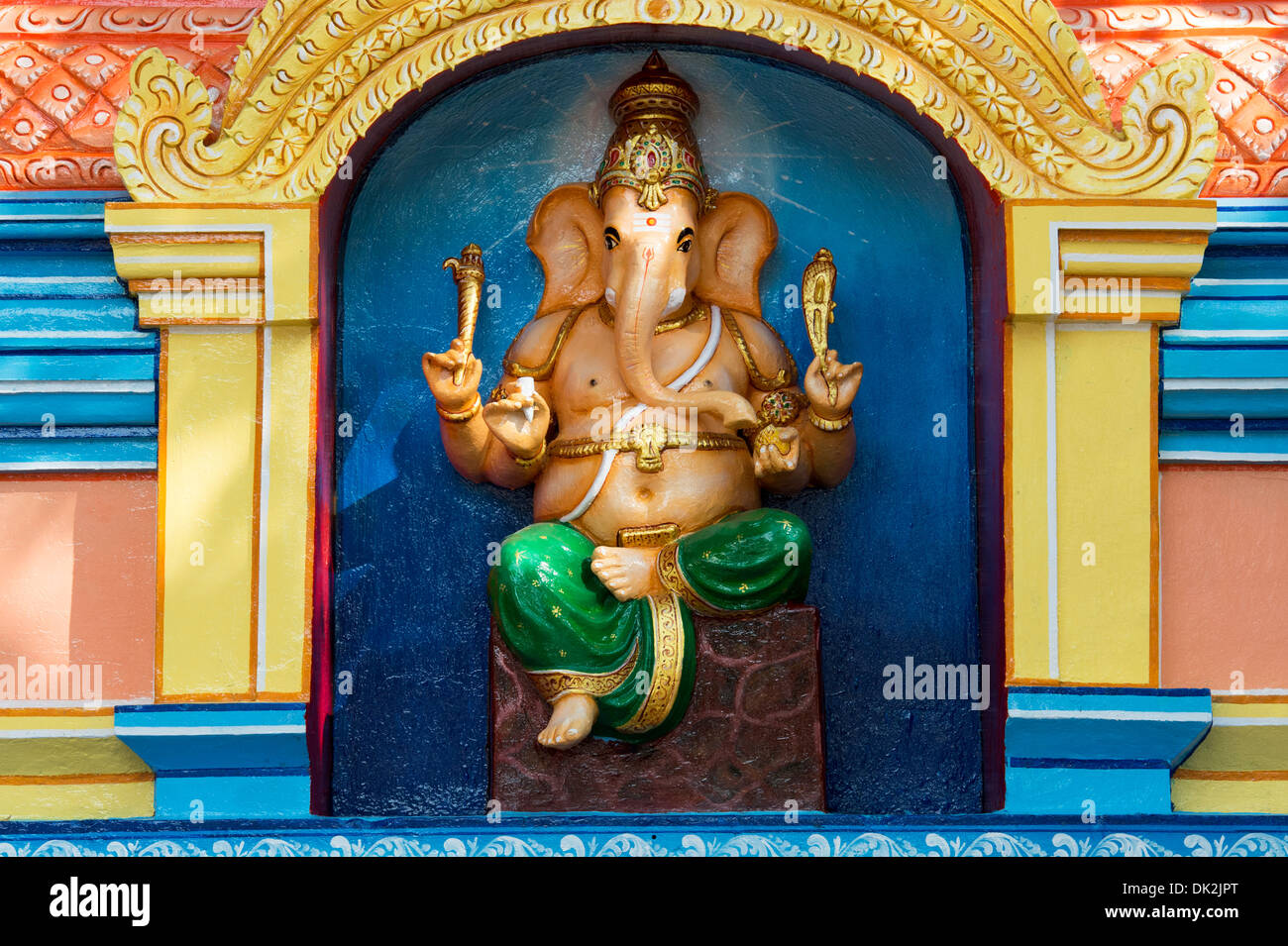 Hindu temple Ganesha statue. Puttaparthi, Andhra Pradesh, India Stock Photo