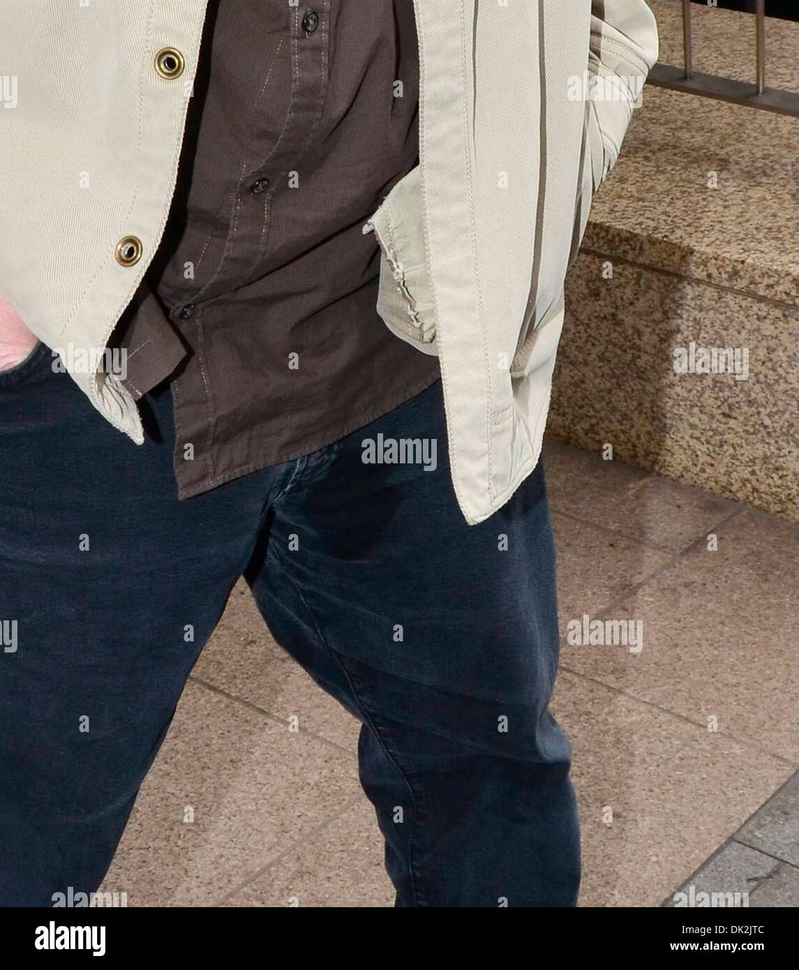 Wet spot on Paul Brady's pants Celebrities outside Newstalk studios Dublin,  Ireland - 13.04.12 Stock Photo - Alamy