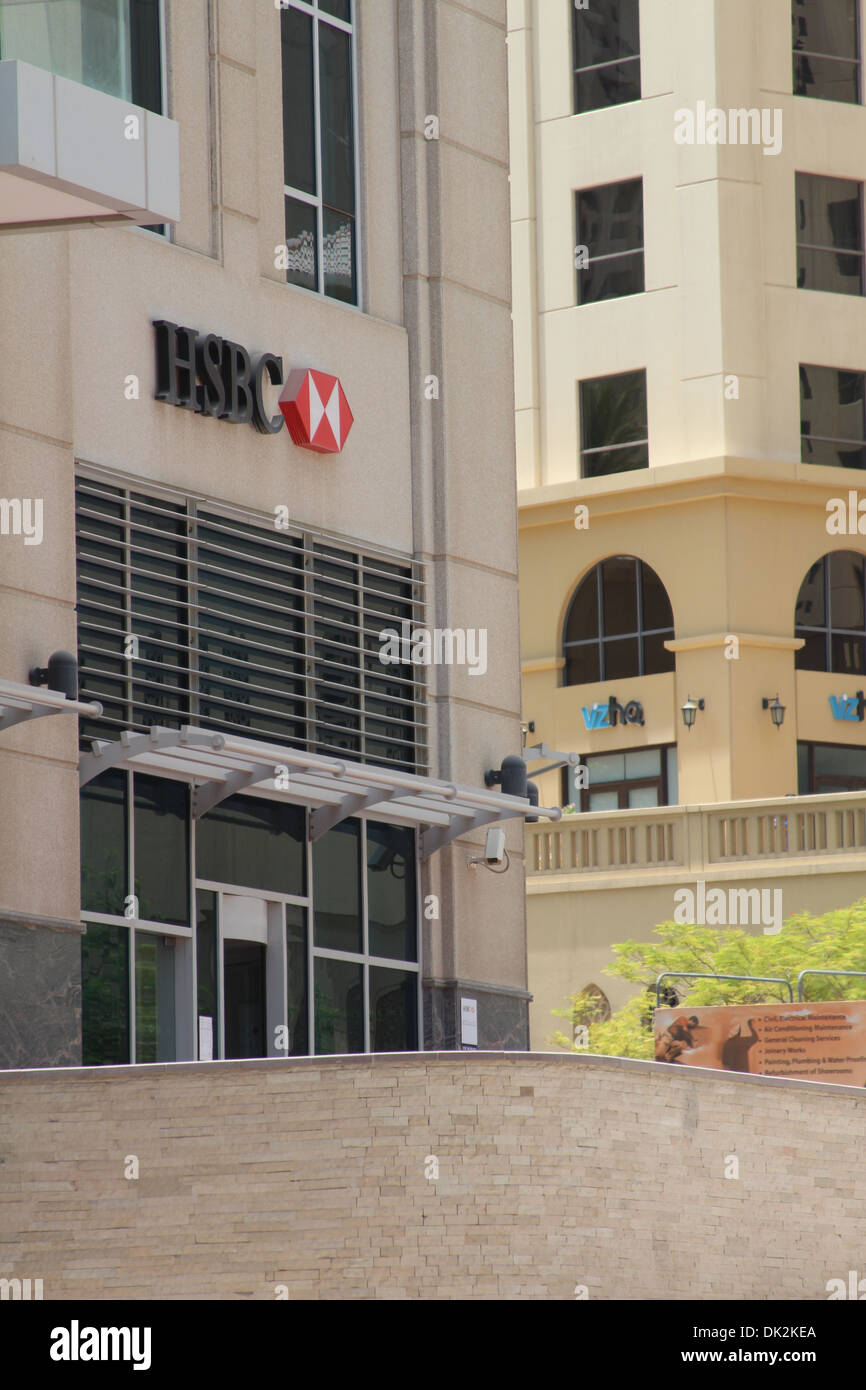 HSBC bank at Dubai Marina Dubai Stock Photo