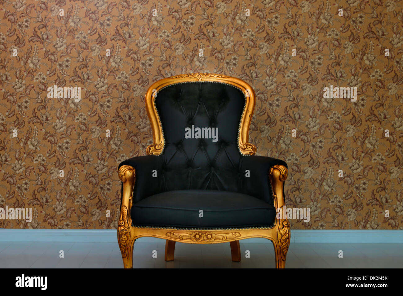 Vintage Black Sofa Stock Photo Alamy
