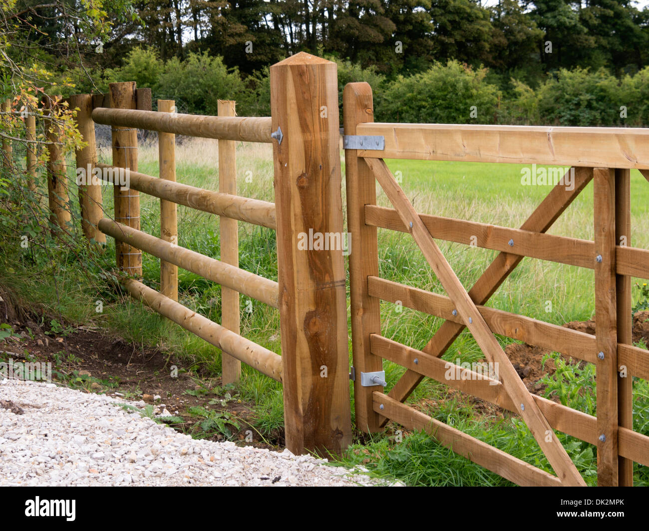 farm gate field closed derbyshire uk Stock Photo
