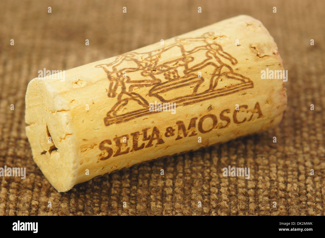 Cannonau Sella&Mosca Sardegna wine cork stopper Stock Photo