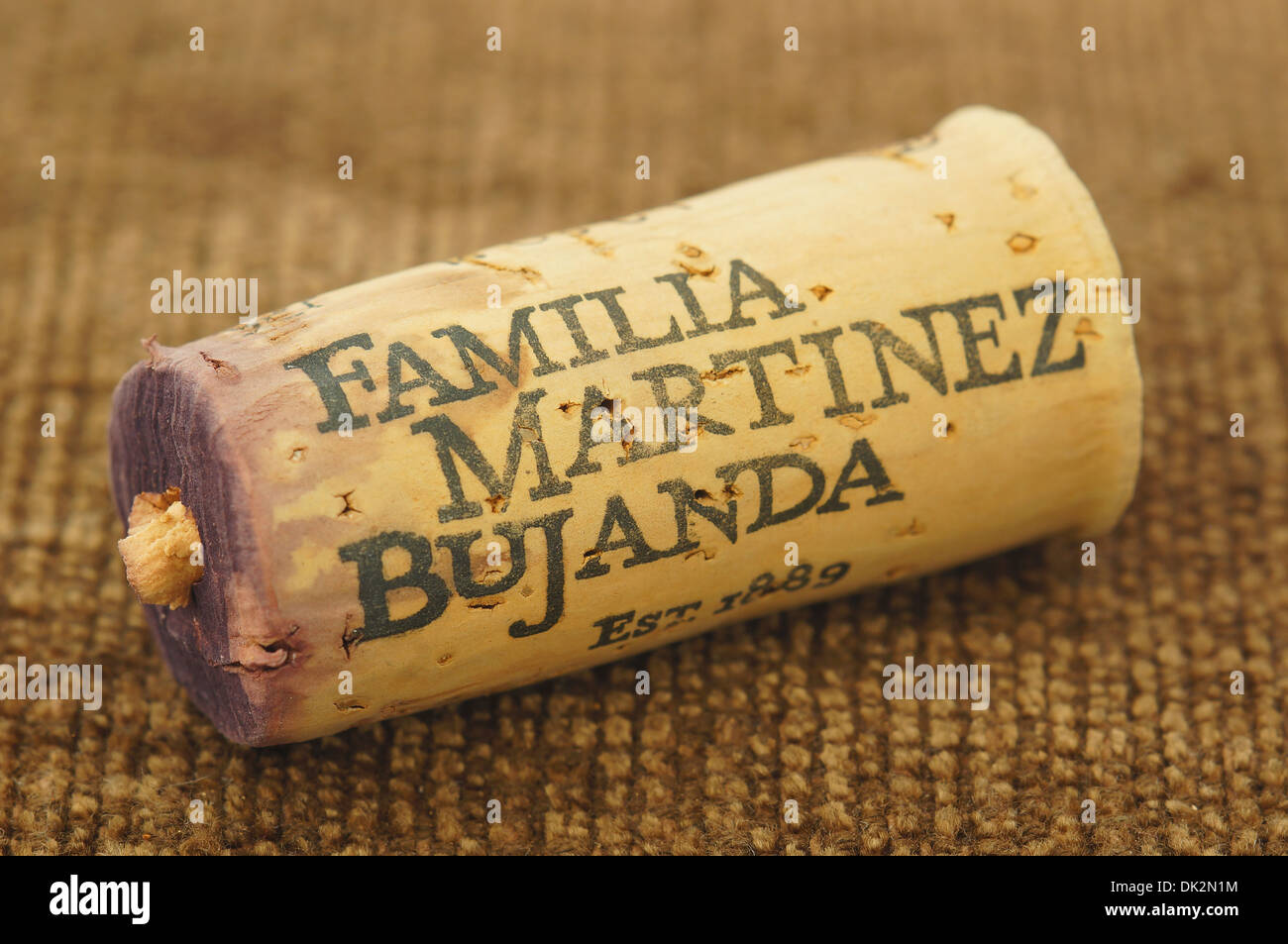 Familia martinez Bujanda winemakers Rioja spanish wine cork stopper Stock Photo
