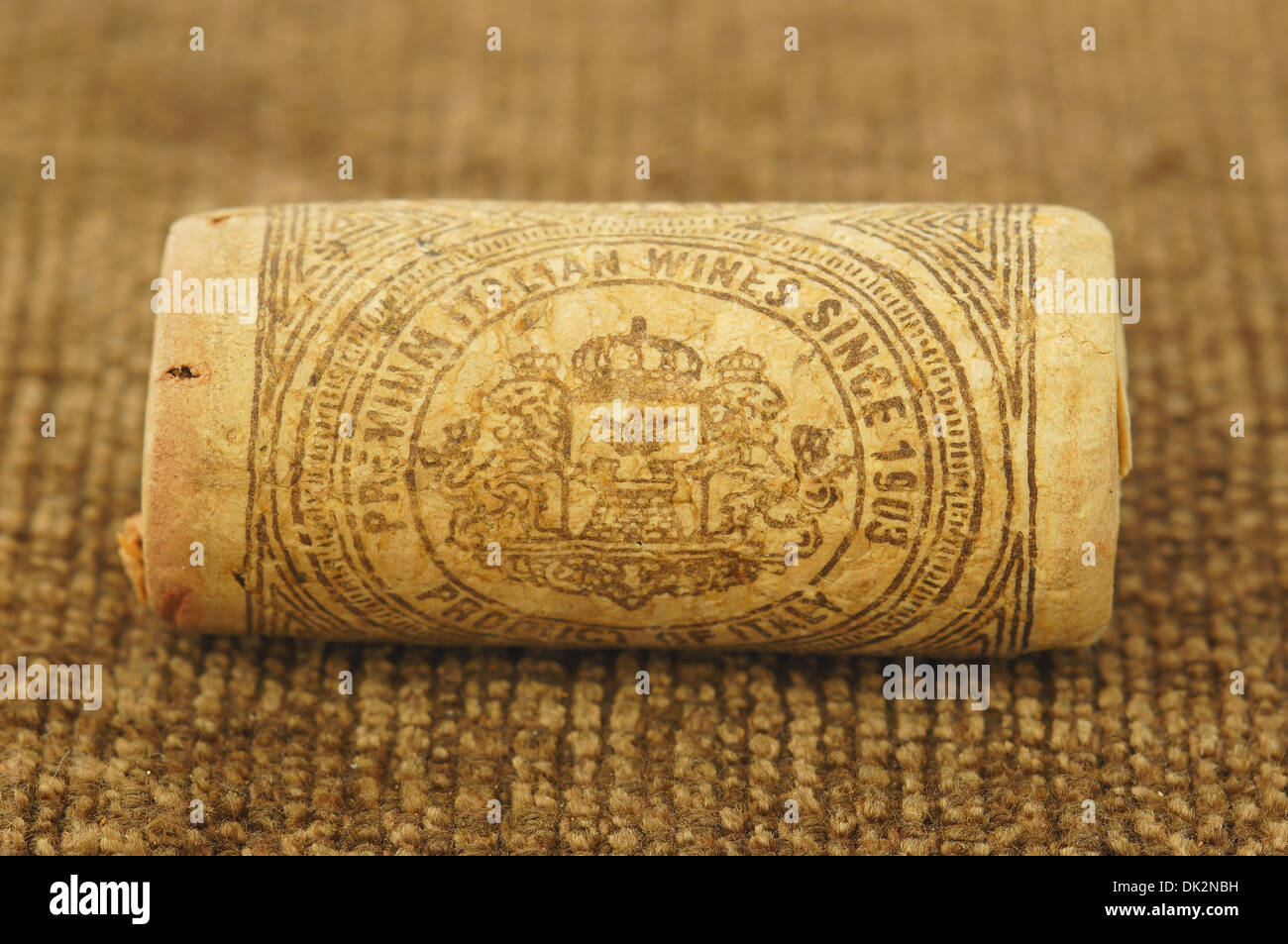 Premium italian wines cork stopper Stock Photo