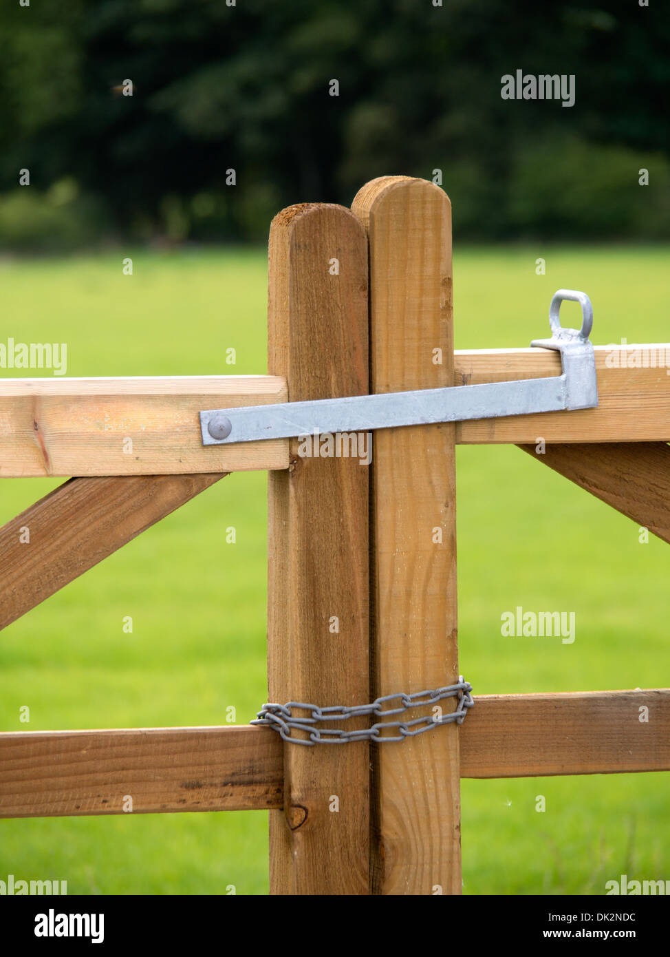 farm gate field derbyshire uk Stock Photo