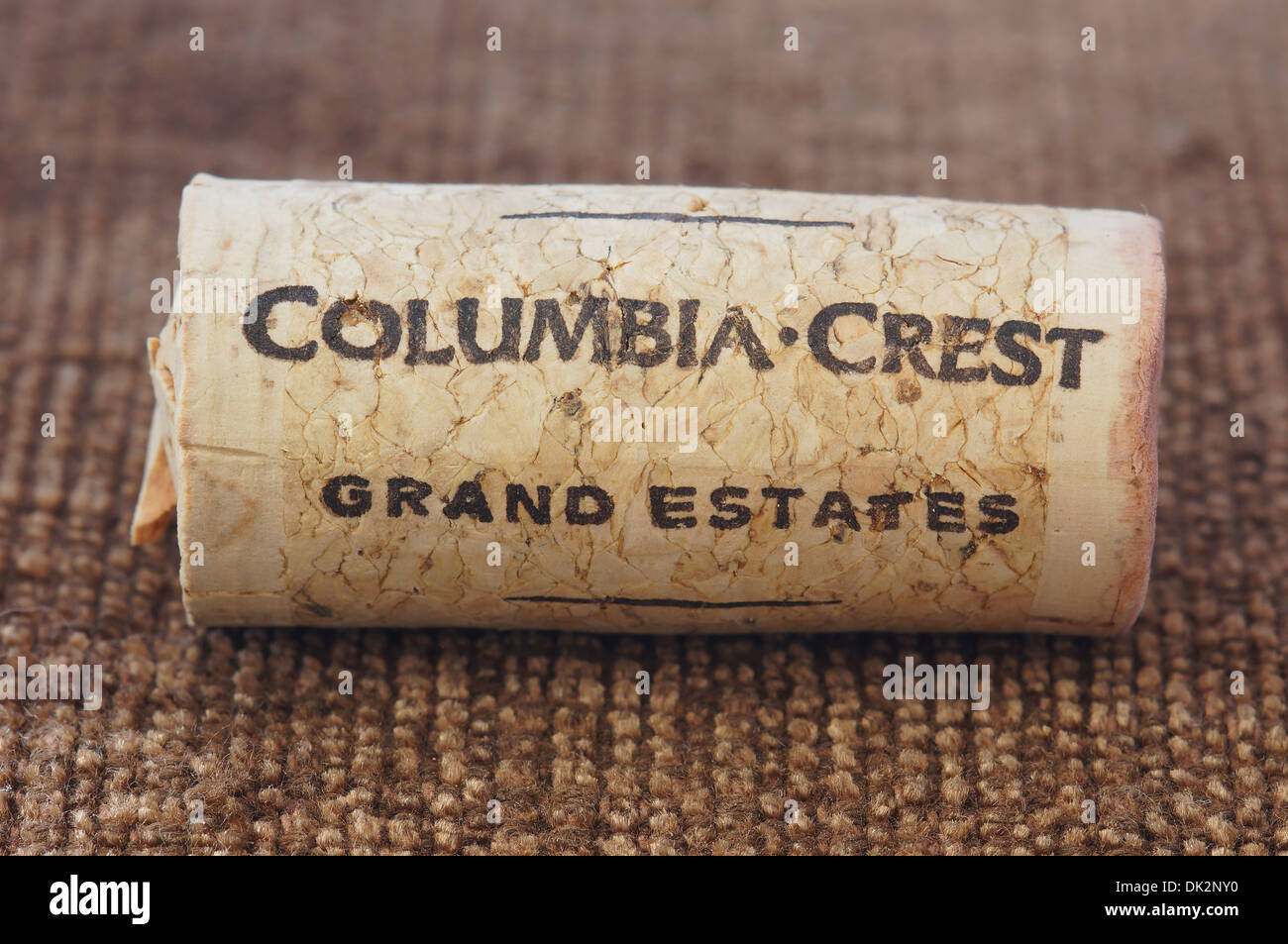 Columbia Crest Grand Estates wine cork stopper Stock Photo