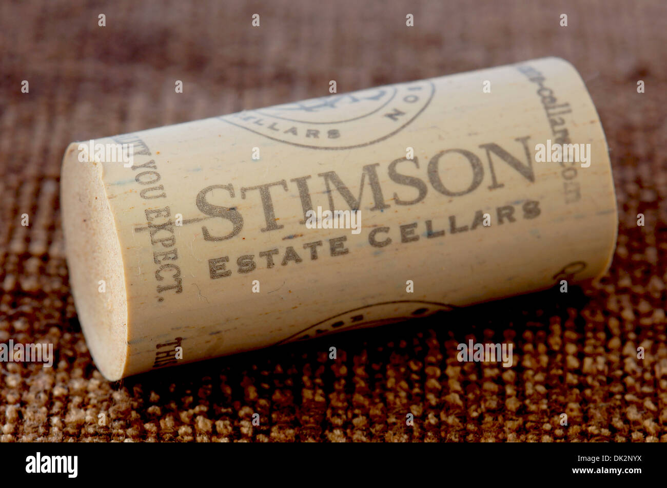 Stimson Cellars US wine cork stopper from Washington State Columbia Stock Photo