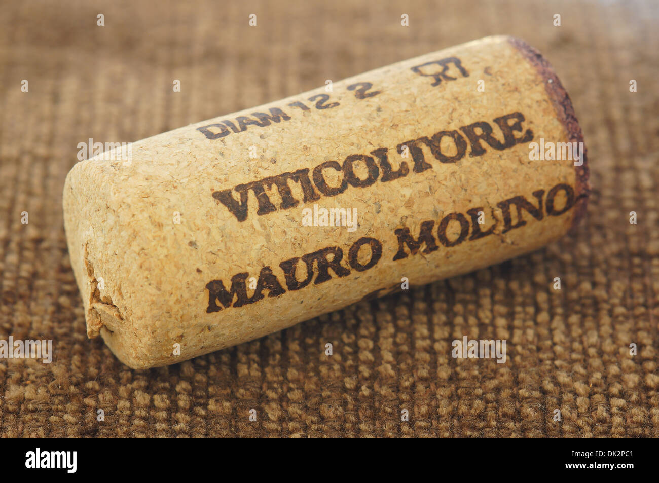 Mauro Molino winemaker Italian winemaker Piemonte wine cork stopper Stock Photo