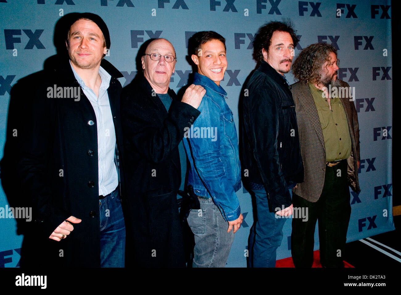 Sons of Anarchy cast Charlie Hunnam Dayton Callie Theo Rossi Kim Coates and Mark Boone Junior FX 2012 Ad Sales Upfront - Stock Photo