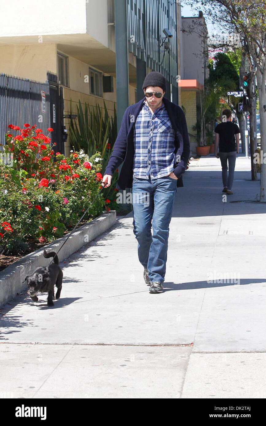 Zachary Quinto seen out and about with his dog Los Angeles, California