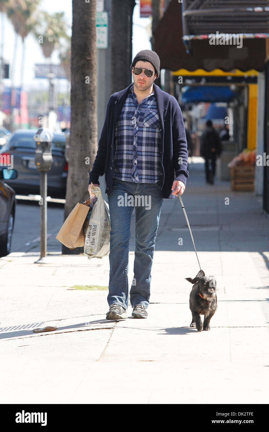 Zachary Quinto seen out and about with his dog Los Angeles, California
