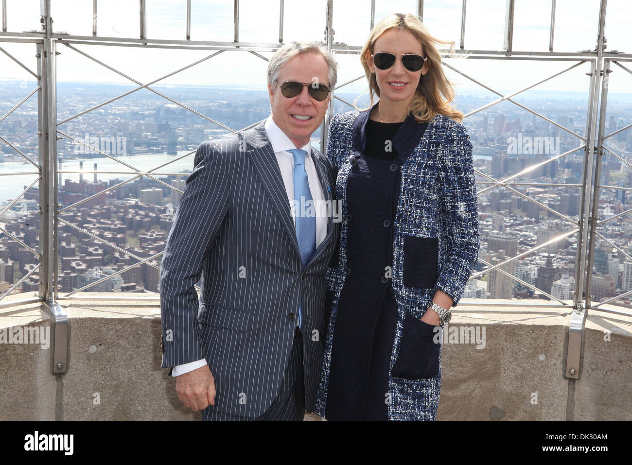 Tommy Hilfiger Dee Ocleppo Tommy Hilfiger Suzanne Wright and Bob Wright  light Empire State Building to celebrate World Autism Stock Photo - Alamy