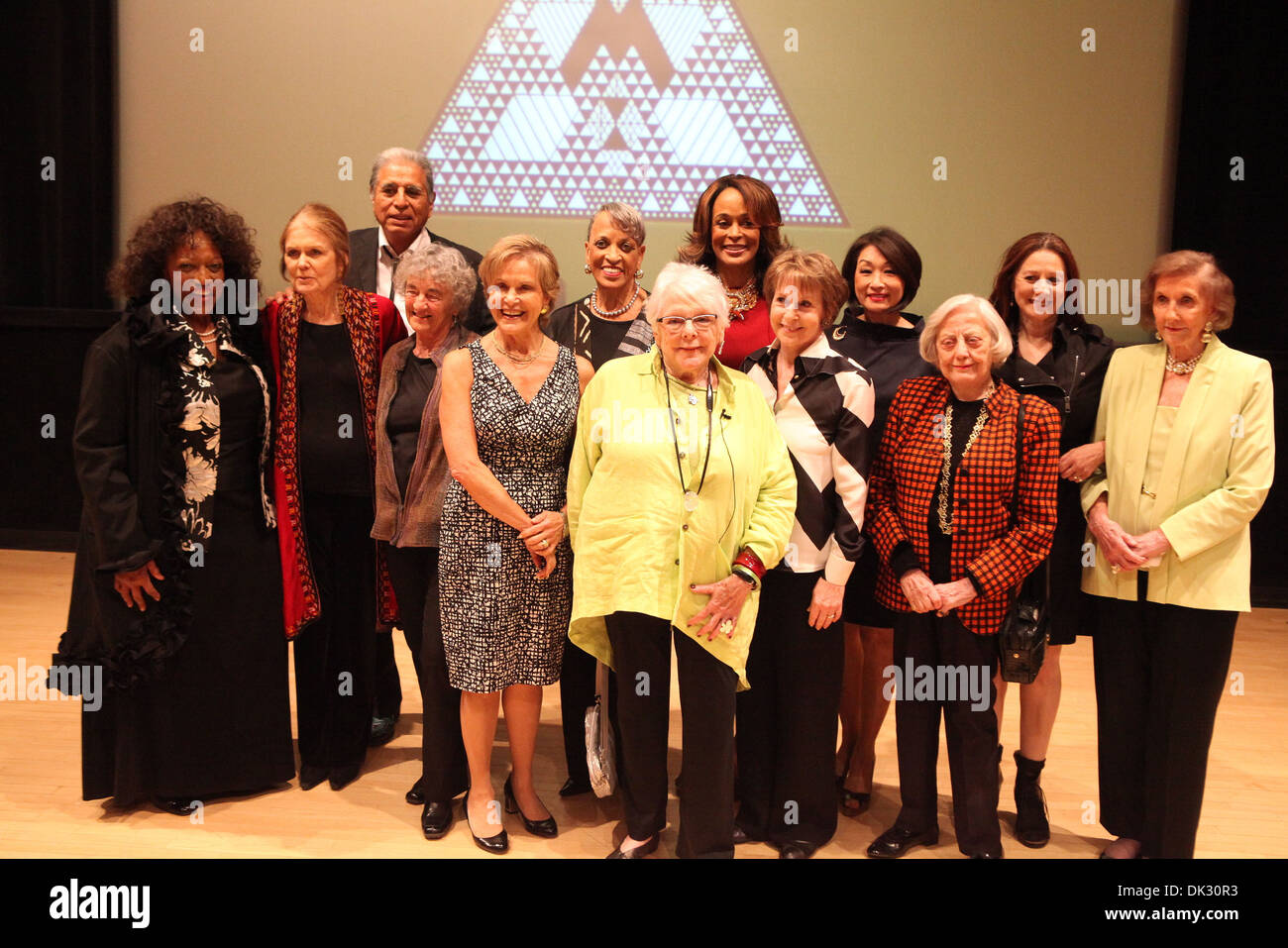 From L to R Back Row First Jessye Norman Gloria Steinem Charlie Soap Dr Johnnetta B Cole Faye Wattleton Connie Chung Sandy Stock Photo