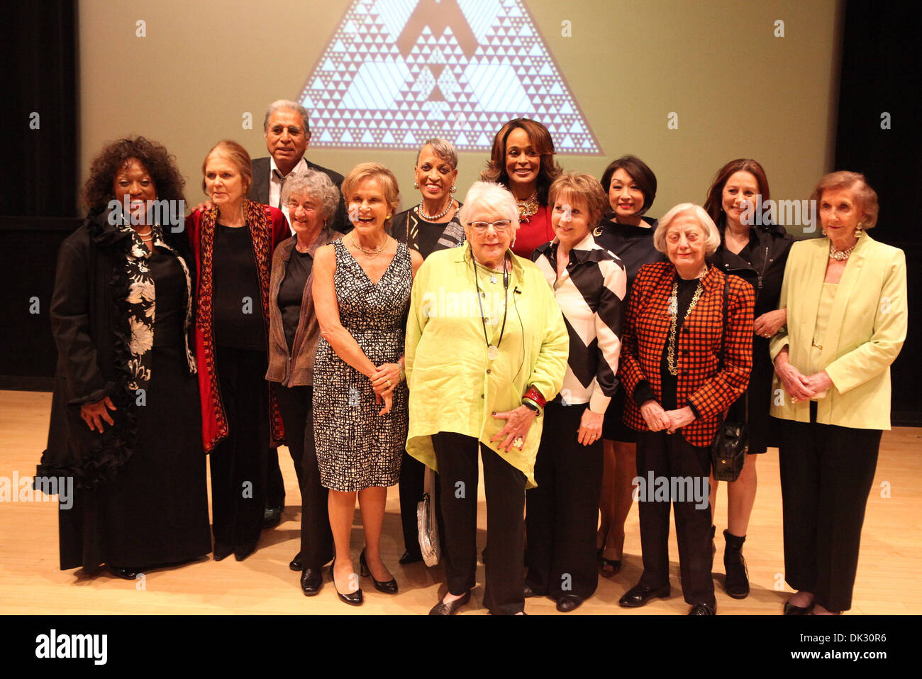 From L to R Back Row First Jessye Norman Gloria Steinem Charlie Soap Dr Johnnetta B Cole Faye Wattleton Connie Chung Sandy Stock Photo