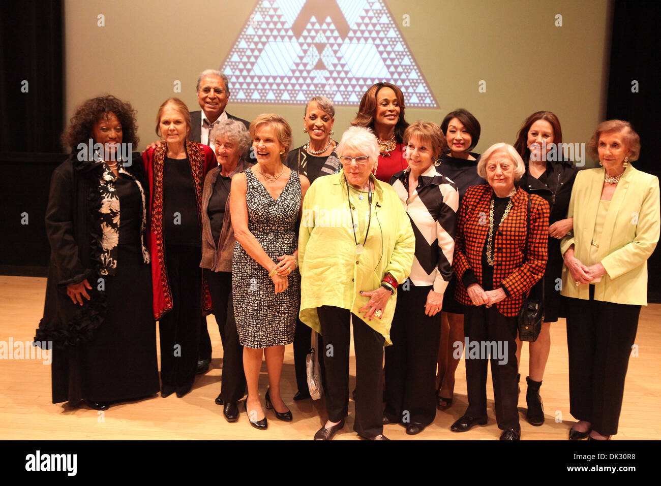 From L to R Back Row First Jessye Norman Gloria Steinem Charlie Soap Dr Johnnetta B Cole Faye Wattleton Connie Chung Sandy Stock Photo