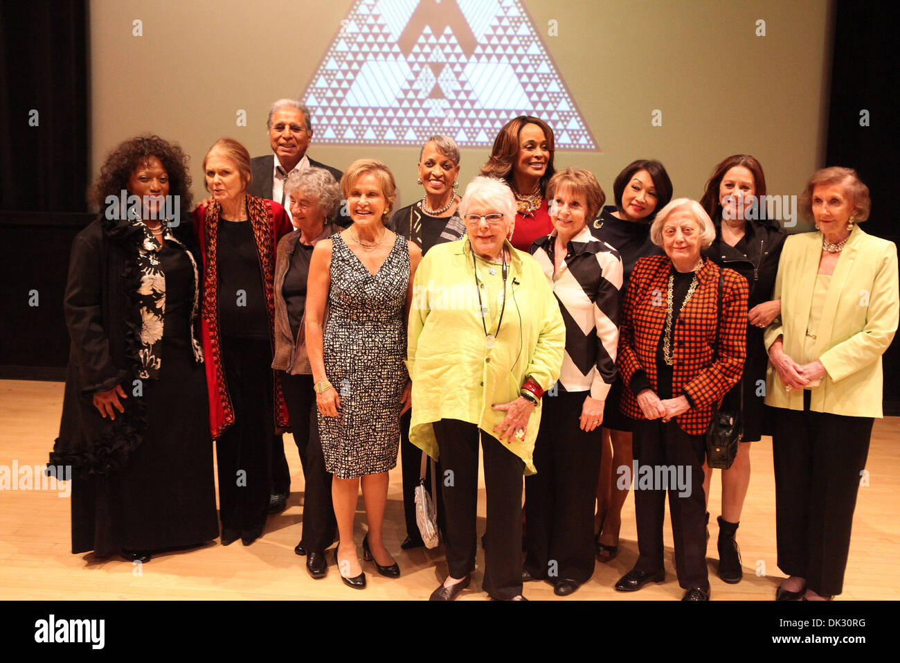 From L to R Back Row First Jessye Norman Gloria Steinem Charlie Soap Dr Johnnetta B Cole Faye Wattleton Connie Chung Sandy Stock Photo