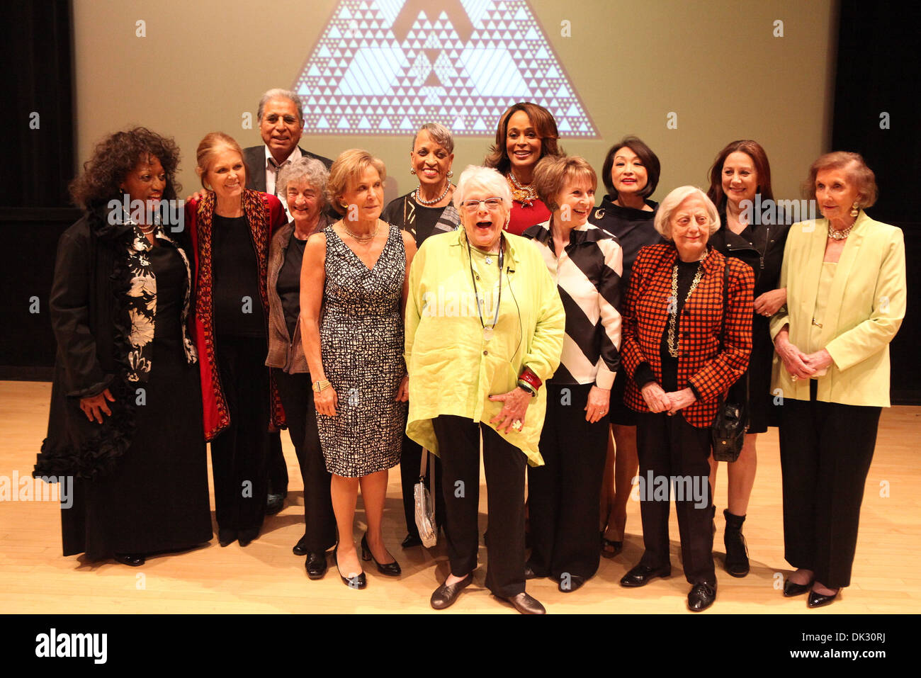 From L to R Back Row First Jessye Norman Gloria Steinem Charlie Soap Dr Johnnetta B Cole Faye Wattleton Connie Chung Sandy Stock Photo