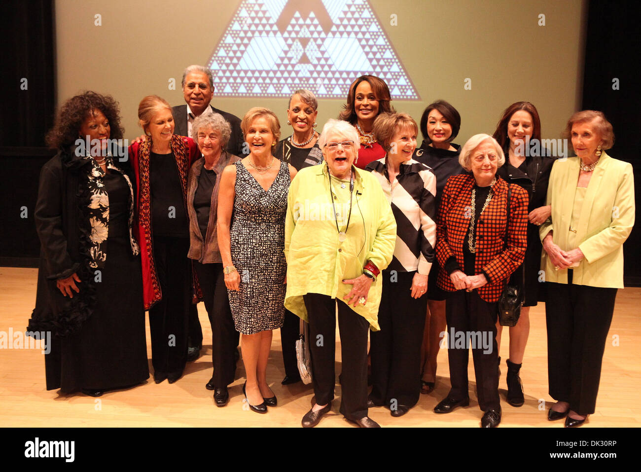 From L to R Back Row First Jessye Norman Gloria Steinem Charlie Soap Dr Johnnetta B Cole Faye Wattleton Connie Chung Sandy Stock Photo