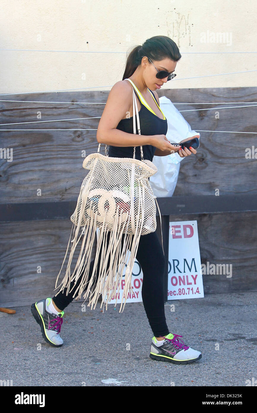 Kim Kardashian heads to gym in Hollywood toting a large Chanel bag
