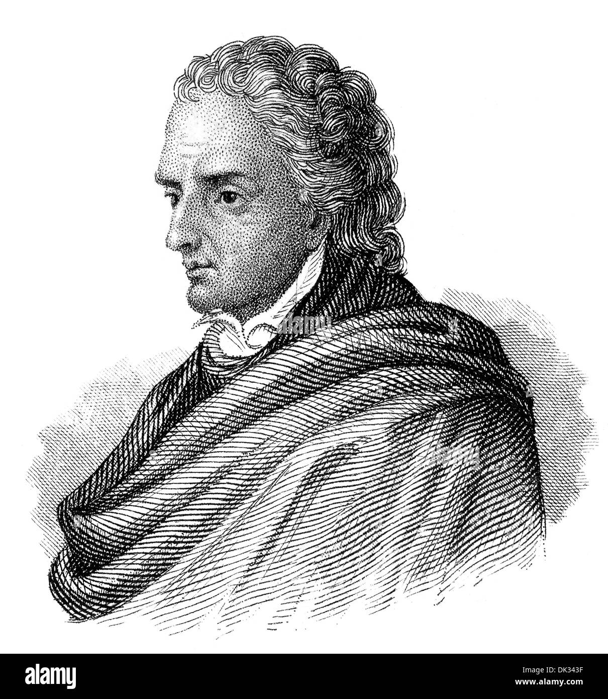 portrait of Vittorio Alfieri, 1749 - 1803, an Italian poet and dramatist, Stock Photo